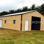Beige Michigan Metal Garage
