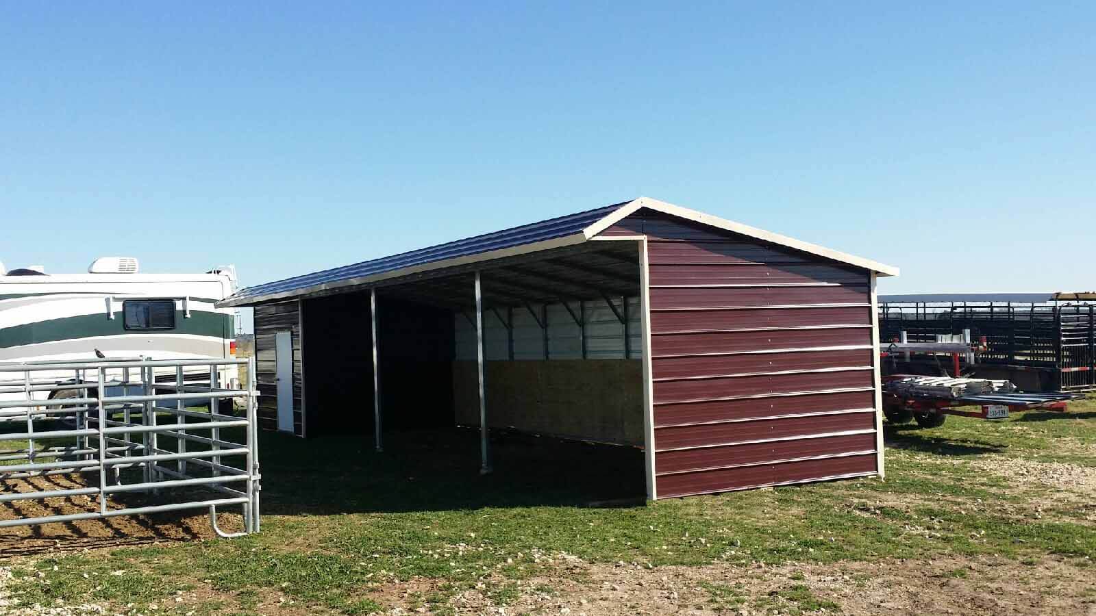 Loafing Shed Installed in Bastrop, Texas American Steel Carports, Inc.