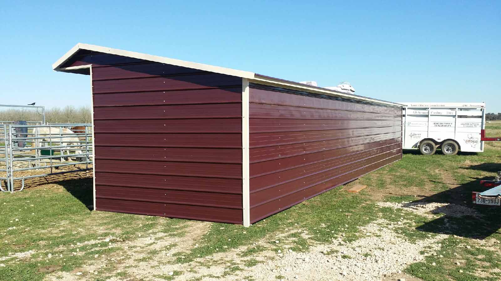 Loafing Shed Installed in Bastrop, Texas American Steel Carports, Inc.
