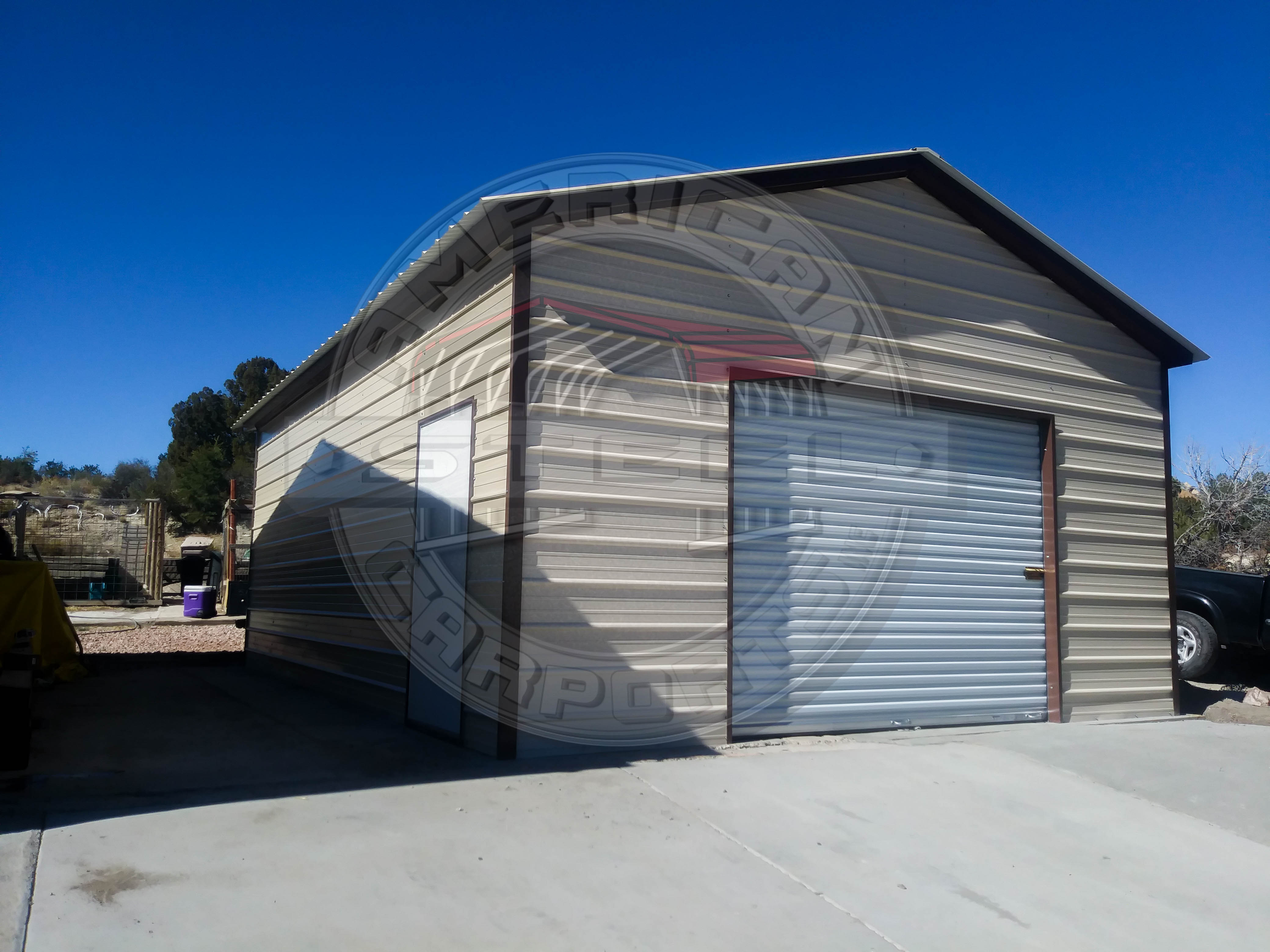 Metal Garage in New Mexico American Steel Carports, Inc.