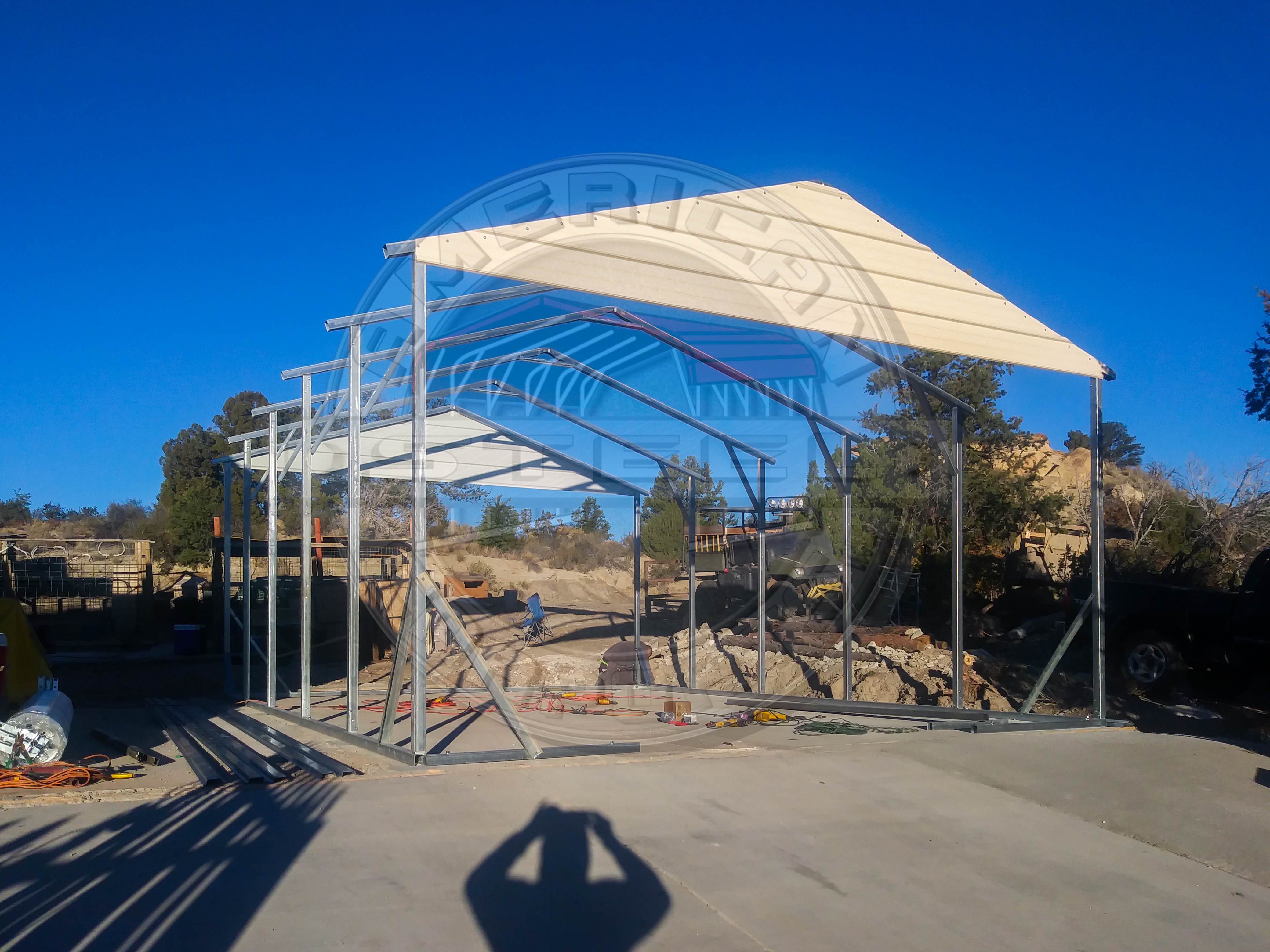 Metal Garage in New Mexico American Steel Carports, Inc.